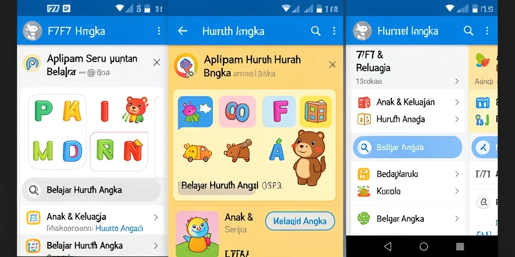 Tampilan antarmuka F7F7 yang menarik dan edukatif.