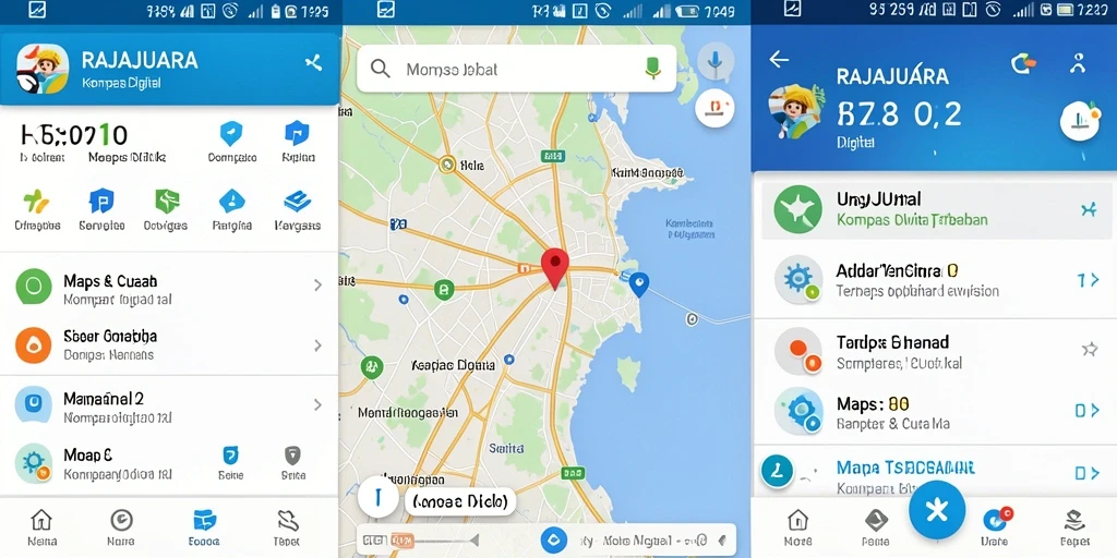 Tampilan antarmuka kompas digital yang modern dan intuitif.