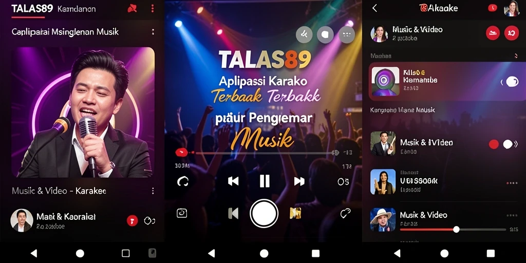 Antarmuka TALAS89 yang menarik dan intuitif untuk karaoke.
